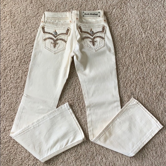 Rock Revival Cream “Debbie” Crystal Bootcut Jeans - Picture 6 of 8